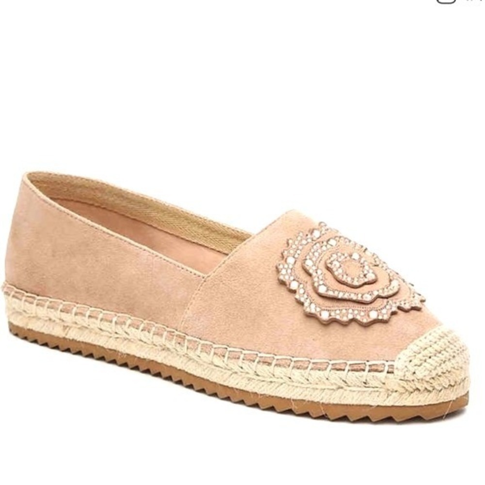 Karl Lagerfeld 9 Blush Suede Espadrilles Boho Chic Coastal Spring Summer Shoe